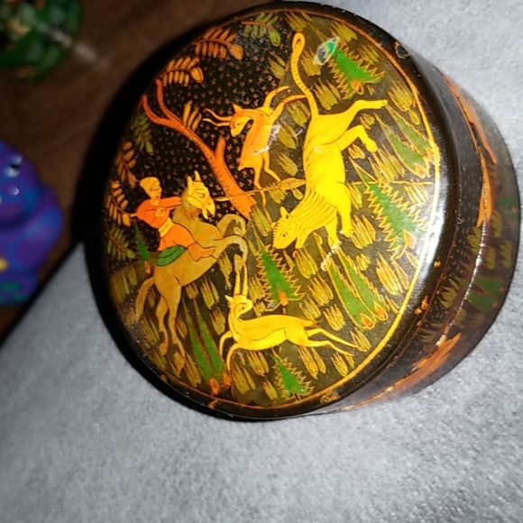 Vintage Kashmiri Paper Mache Trinket Boxes - Picture 8 of 10